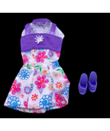 Barbie Flower Fun with Teresa White Purple Dress &amp; Shoes RARE Heels VTG ... - $27.83