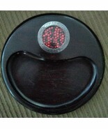 Mens Wooden Valet 950 Beaten Silver Glass Inlay Red Black Seeds Peru 8&quot; ... - $44.56 CAD