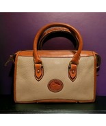 Dooney &amp; Bourke Original Two Tone Taupe Saddle Pebble Leather Doctor Sat... - $72.71