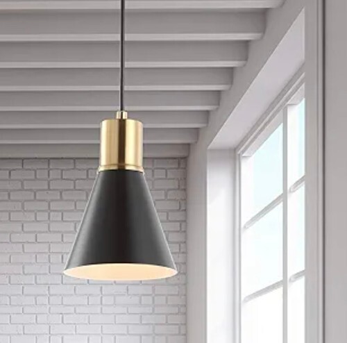 JONATHAN Y  Apollo 6" Pendant Light LED Black/Gold  Dimmable Adjustable Item image 2