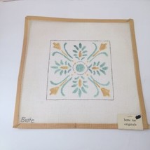 Floral Tile Motif Needlepoint Canvas Bette Rae Originals 13.5&quot; x 13.5&quot; 1... - $29.68