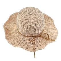 Women Sun Hat Wide Brim Floppy Beach Hat Crochet Straw Hat Breathable Uv Upf 50+ - £31.63 GBP