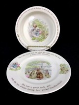 Beatrice Potter Peter Rabbit Mrs. Tiggy Winkle Wedgwood Nursery Ware Plate Bowl - £22.06 GBP