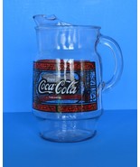 Glassware-Coca-Cola 1970&#39;s Pitcher-Vintage Stained Glass Logo - $19.00