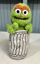 Sesame Street Oscar The Grouch in Trash Can Plush 2003 11&quot; Nanco - $13.66