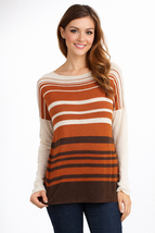 M-Rena Engineered Stripe Boat-neck Sweater Top - $16.00
