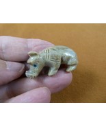 (Y-HIP-42) tan white HIPPO Hippopotamus gem Gemstone figurine SOAPSTONE ... - £6.85 GBP
