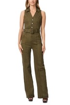 Paige sasha jumpsuit with self belt in Vintage Olive Meadow - size 8 - £134.47 GBP