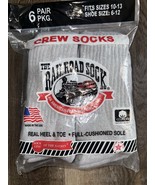 Railroad Sock ~ 6-Pair Gray Socks Crew  USA Sock Size 10-13 Shoe Size 6-12 - $39.25 CAD