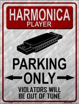 Harmonica Player Parking Metal Novelty Parking Sign - £17.22 GBP
