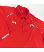 Under Armour Men Red Golf Polo Shirt Sz L All American Baseball - £15.73 GBP
