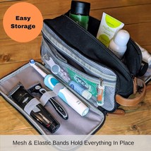 Toiletry Travel Bag Set w/ Waterproof Laundry Shoe Bag &amp; Reusable Bottles BLACK - £15.86 GBP