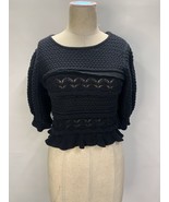 By Together Black Knit Crop Sweater Size Small High Class Hillbilly Hobo - $13.10