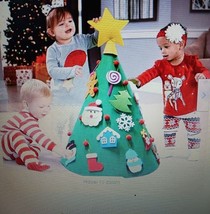 3D Felt Christmas Tree 2.3 Ft DIY Decoratable Attachable Ornaments Inclu... - $12.86
