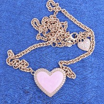 Rose Gold Rose™ Pink Swirl Heart Collier Necklace  Chain Length 50CM Adjustable - £28.27 GBP
