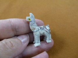 Y-LLA-ST-41) baby white red LLAMA SOAPSTONE stone PERU FIGURINE love llamas - $11.76 CAD