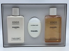 Chanel Coco Mademoiselle Shower Gel 6.8+ Body Lotion 6.8oz + Hand Cream Gift Set - £113.36 GBP