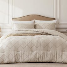 Boho Queen Comforter Set - Oatmeal Tufted Cozy Bedding Comforter Set For All - £39.12 GBP