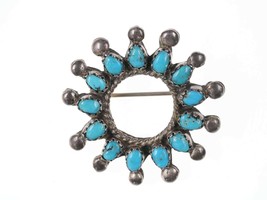 Vintage Zuni Sterling/turquoise cluster pin - £59.49 GBP