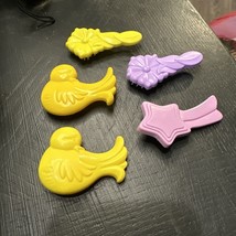 My Little Pony Comb Brush Lot Of 5 Flower Stars Pink Purple MLP Yellow Vintage - $19.99