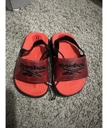 Reebok sling back slides red black camo little boys slip on sandals size 9 - $9.49