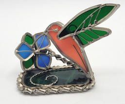 Hand Crafted Leaded Stain Glass Humming Bird Figurine Vintage Estate Find - £23.66 GBP