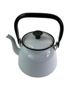 Enamelware Metal Teapot White Enamel Vintage Made in Poland Huta Silesia... - £18.32 GBP