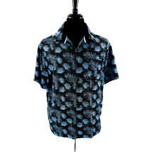 Nat Nast Mens Large Silk Cotton Blue Leaf Pocket Short Sleeve Dress Casual Logo - £13.34 GBP