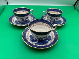 Set 3 Royal Doulton REAL OLD WILLOW Cup &amp; Saucer Sets (Full Design) England - $64.99