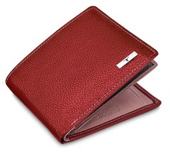 Wallet Premium Genuine Leather RFID Blocking Men Bitfold Red Pink Wallets Gift - $45.76