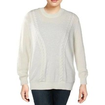 DKNY Womens Size XL Ivory Long Sleeves Cable Knit Crewneck Pullover Sweater NEW - £25.00 GBP