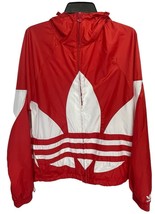 Adidas Men Athletic Full Zip Track Jacket Windbreaker Red Lined Sz Small *READ* - £25.47 GBP