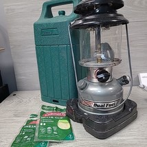 Vintage Clean Coleman Dual Fuel Mantle Lantern With Plastic Travel Case Used - £58.85 GBP