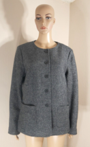 Talbots Gray Metallic Collarless Lined Tweed Blazer Jacket Women Size 12... - £37.27 GBP