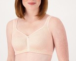 Breezies Wirefree Diamond Shimmer Unlined Support Bra- Peach Sky, 38 DDD - $21.04