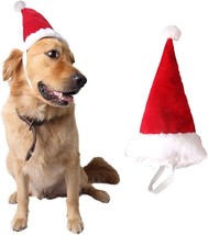 Adjustable 3D Christmas Santa Hat for Dogs Cats Large - £18.13 GBP