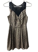 Bcbg Genration Womens Size 0 Black Tan Dress Fit and Flair Sleeveless Polka Dot - £11.43 GBP