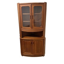 Vintage Corner Cabinet in Solid Teak with Hidden Compartment Danish Modern - $1,920.22