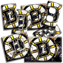 Boston Bruins Hockey Team Logo Lightswitch Outlet Wall Plate Rustic Man Cave Art - £14.42 GBP+