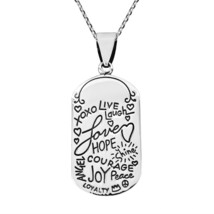 Inspirational Phrase &quot;Live Laugh Love&quot; .925 Silver Necklace - £17.71 GBP