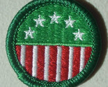 Retired Girl Scout 2001 Junior GIRL Scout Flag Merit Badge Stars &amp; Stripes - $6.09