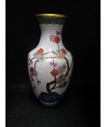 Vintage Chinese Coisonne Enamel Cherry Blossom Bluebird 9&quot; - £106.72 GBP