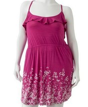 SO Juniors Fuschia Pink Cross Back Knit Dress Swimsuit Beach Cover - £11.05 GBP