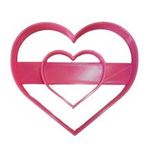 6x Double Heart Love Fondant Cutter Cupcake Topper 1.75 IN USA FD301 - £6.28 GBP