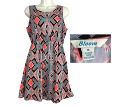 Colorful Sleeveless Cutout Geometric Mini Dress MEDIUM Bloom  - $13.50