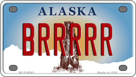 Brrrrr Alaska State Novelty Mini Metal License Plate Tag - £11.72 GBP
