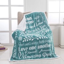 Christian Throw Blanket Religious Gifts with Faith Hope Love Messages for Christ - £62.75 GBP