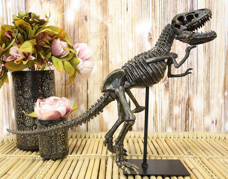 Jurassic Dinosaur Tyrannosaurus Rex Fossil Skeleton Statue On Museum Mou... - $119.99