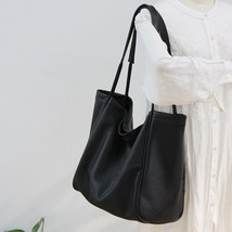 2022 New Leather Casual Tote Simple Large Capacity Women Shopping Bag Nature Sof - £132.95 GBP