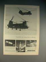 1965 Boeing Chinook Helicopter Ad - Many Faces! - $18.49